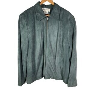 Jones New York Teal Leather Jacket